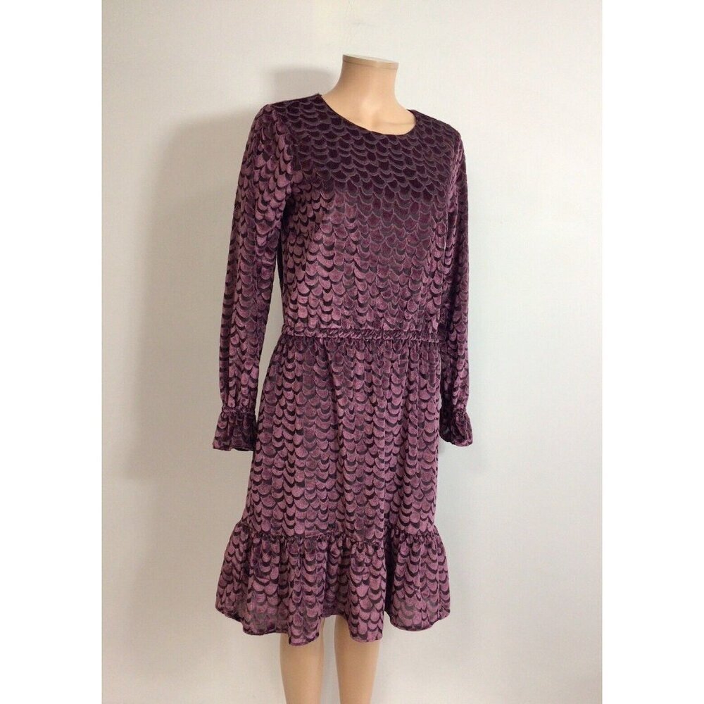 Michael Kors Velvet Cottage Core Dress Tiered Womens Medium